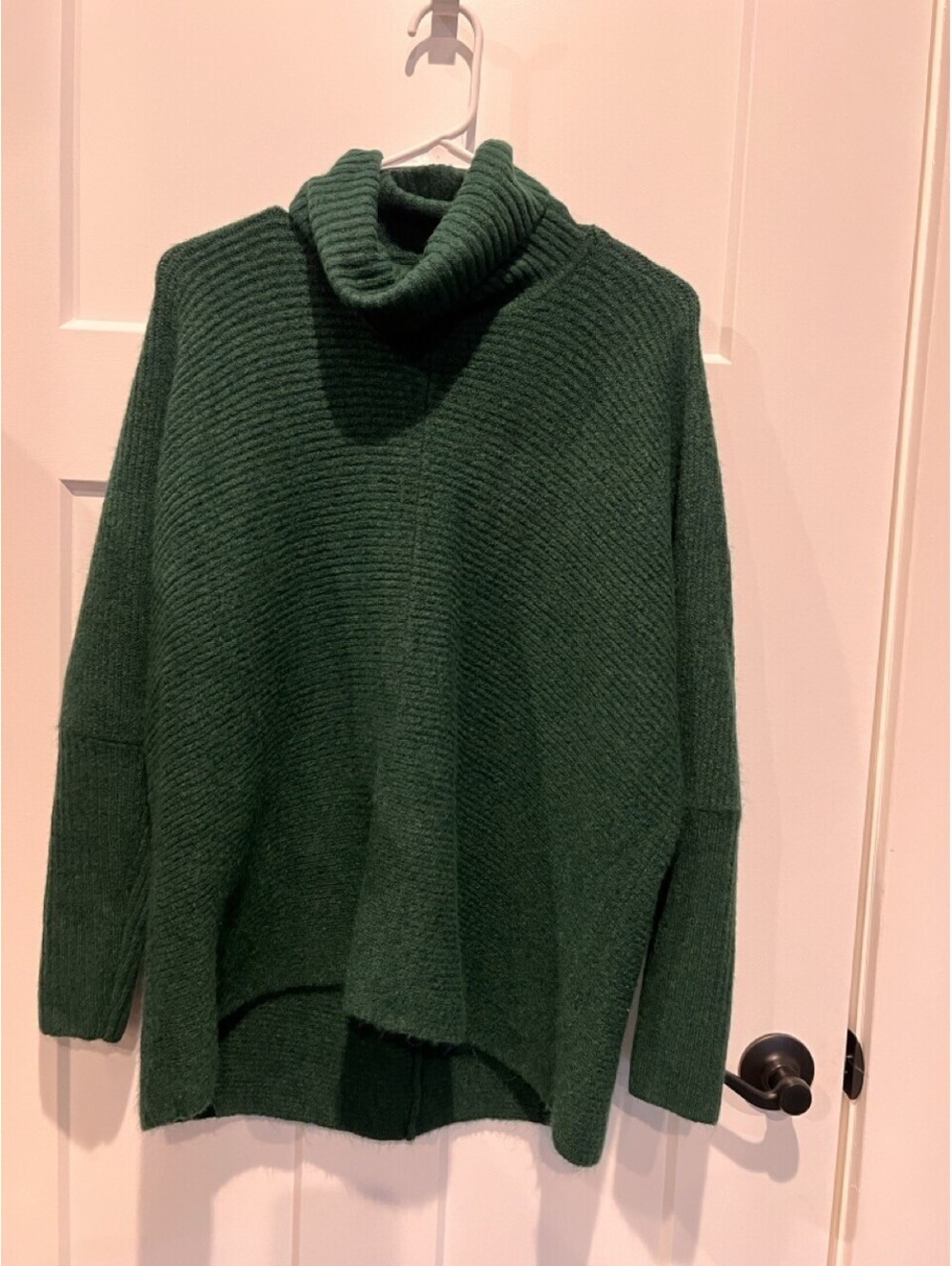 Vince Camuto Womens S Dark Green Oversized Cowl Neck Dolman Sweater